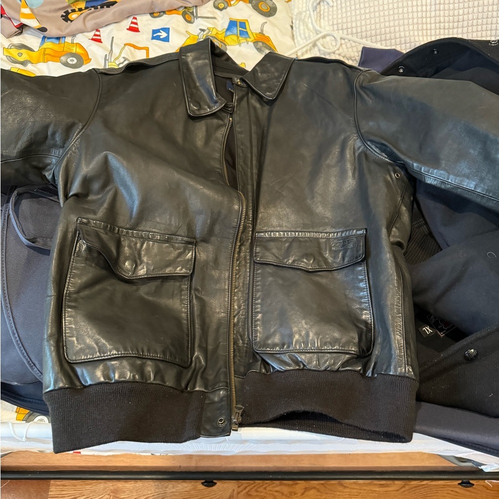 Polo leather jacket.